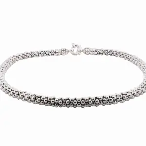 Lagos Caviar Signature Sterling Silver Beaded Necklace 7mm