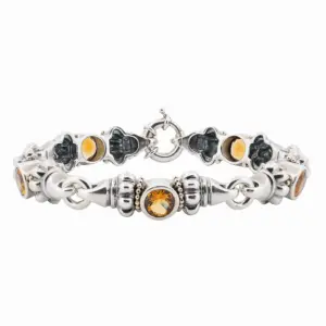 Lagos Caviar Sterling Silver and 18K Yellow Gold Glacier Citrine Bracelet