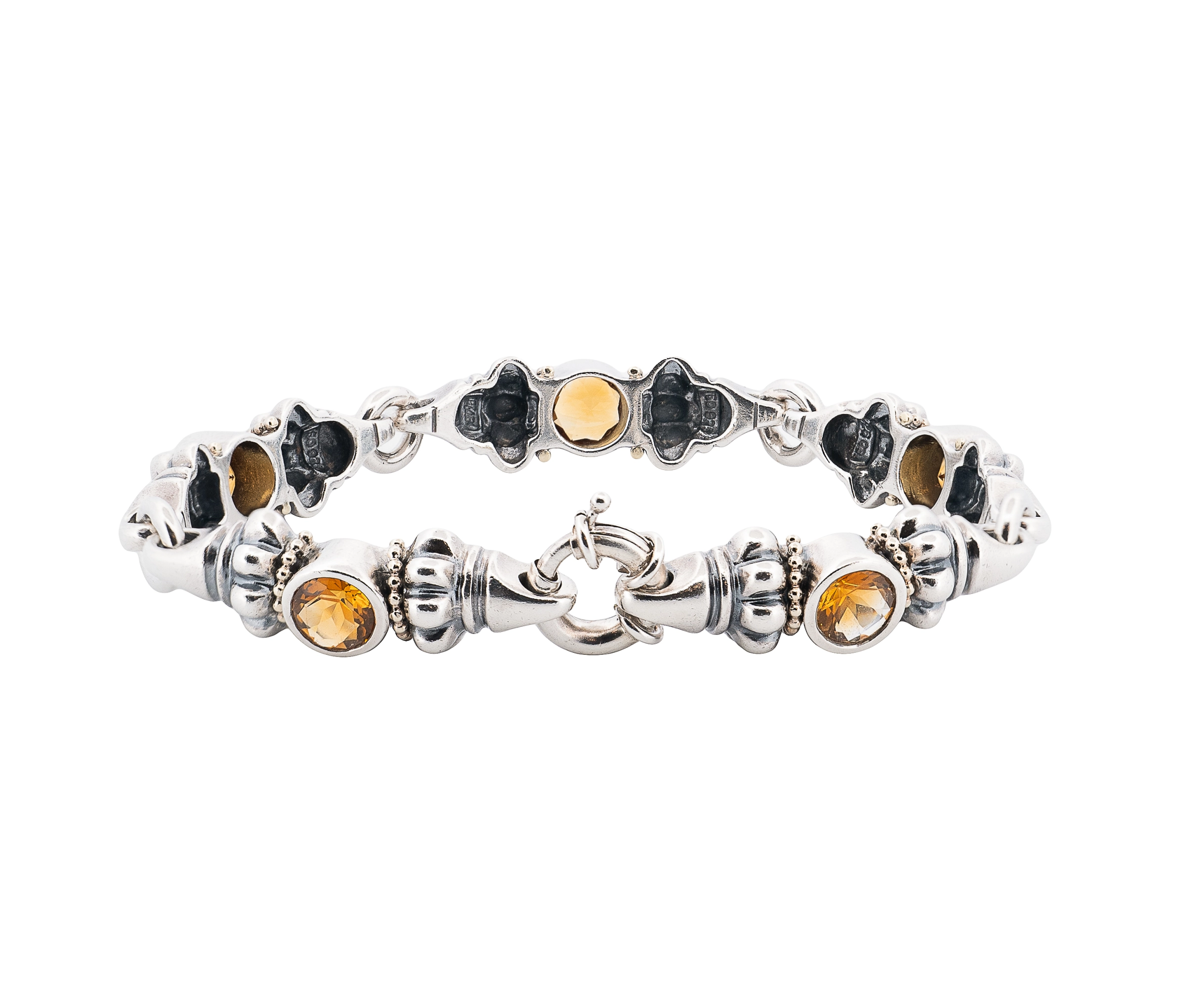 Lagos Caviar Sterling Silver and 18K Yellow Gold Glacier Citrine Bracelet - Image 3