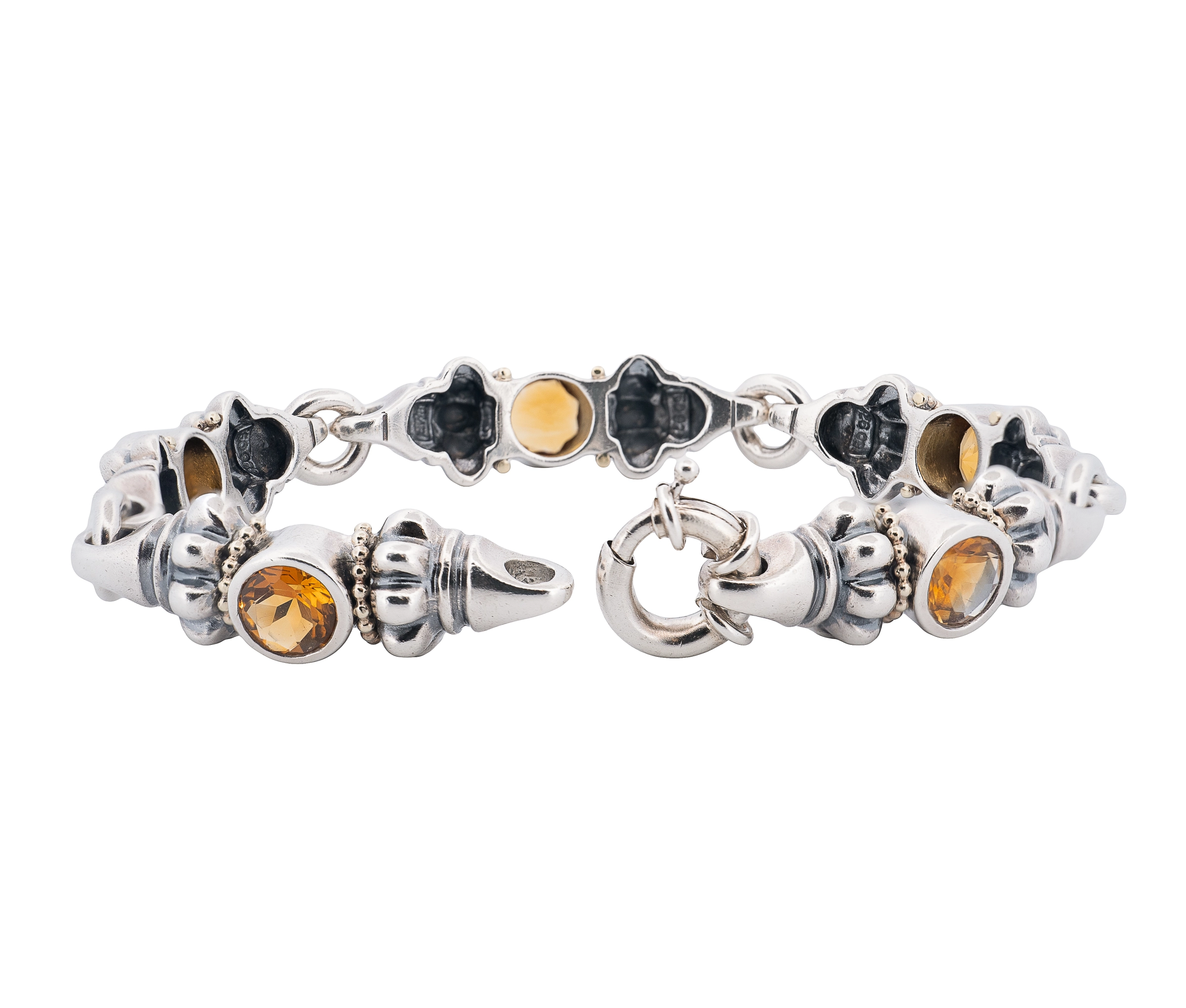 Lagos Caviar Sterling Silver and 18K Yellow Gold Glacier Citrine Bracelet - Image 5