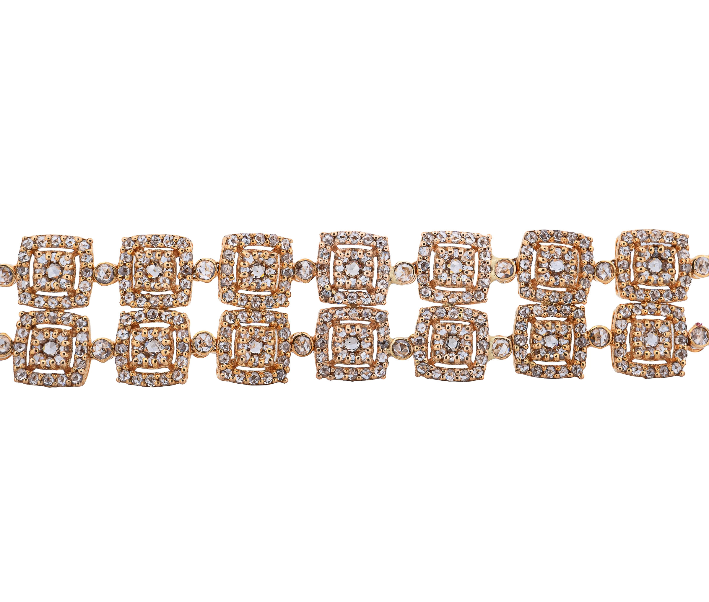 22K Yellow Gold 11.0cttw. Diamond Halo Style Diamond Bracelet - Image 2