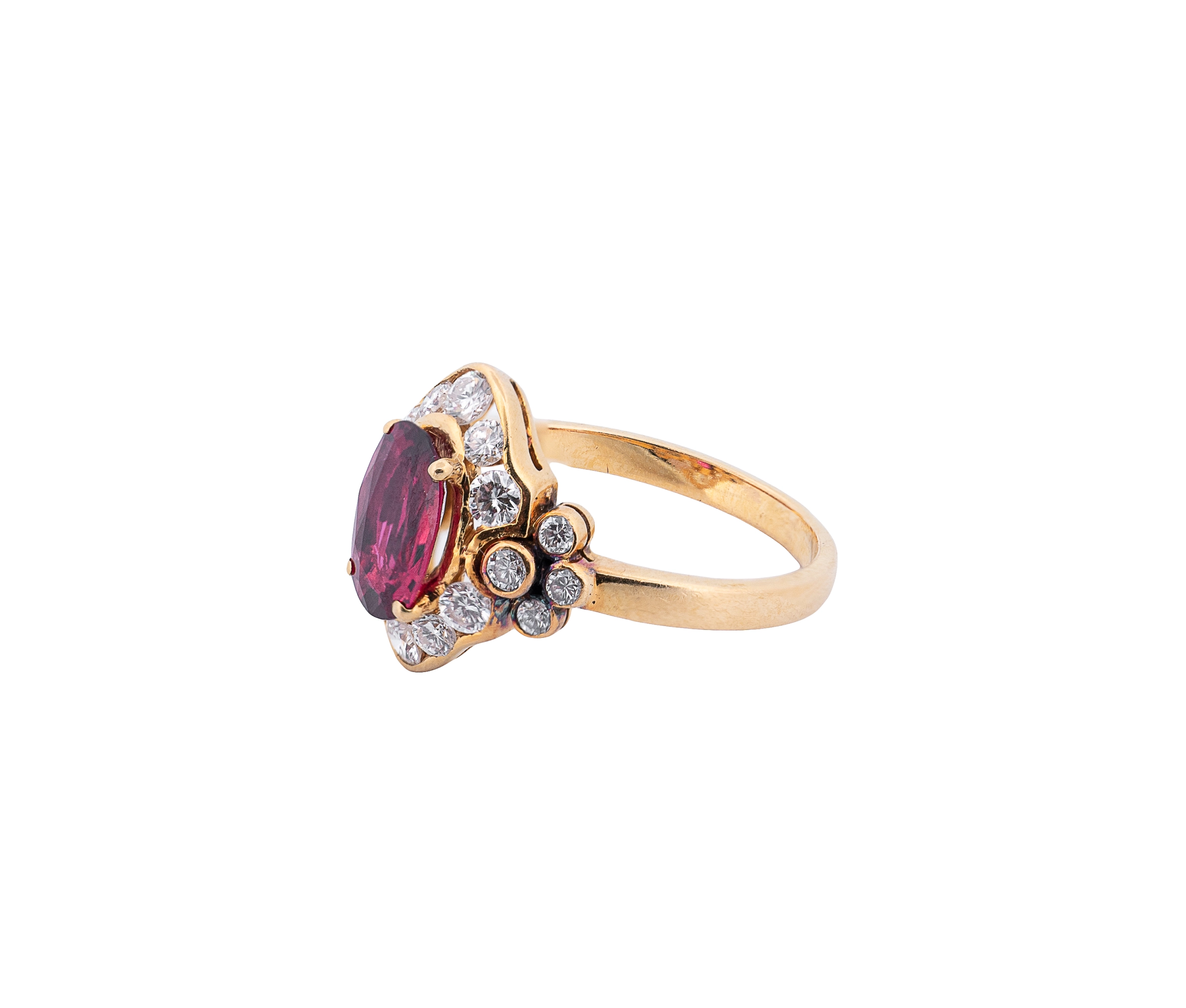 18K Yellow Gold Ruby and Diamond Fashion Ring - Image 4