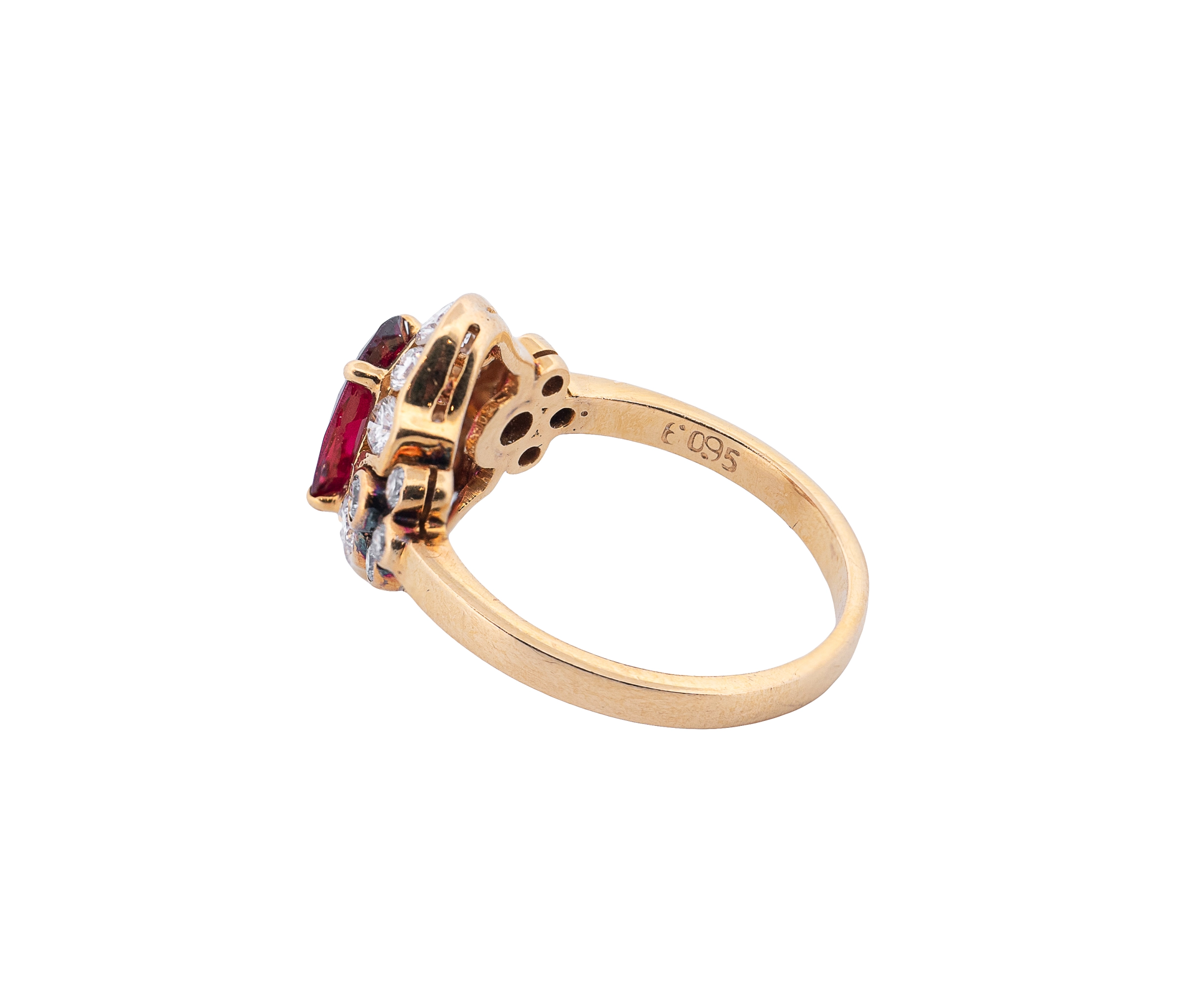 18K Yellow Gold Ruby and Diamond Fashion Ring - Image 5