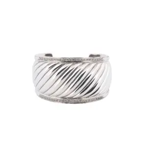 David Yurman Diamond Cable Cuff Bracelet