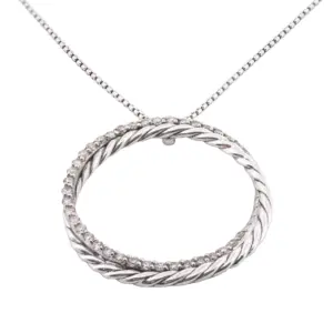 David Yurman Sterling Silver Diamond Necklace