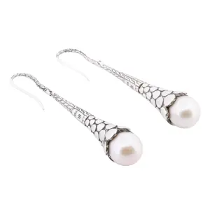 John Hardy Sterling Silver 10.5mm Pearl Dot Earrings