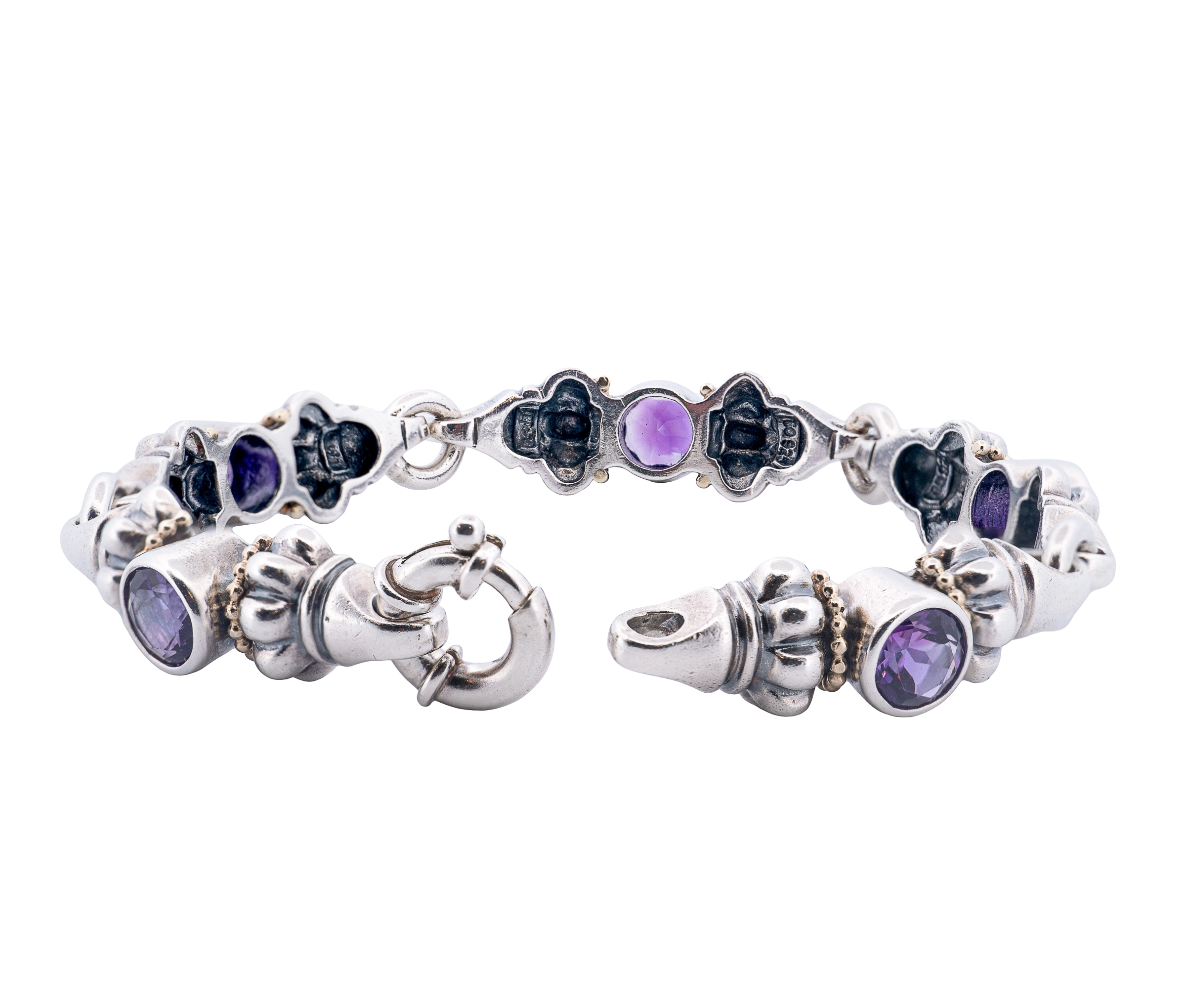 Lagos Caviar Amethyst Glacier Bracelet in Sterling Silver and 18K Yellow Gold - Image 3