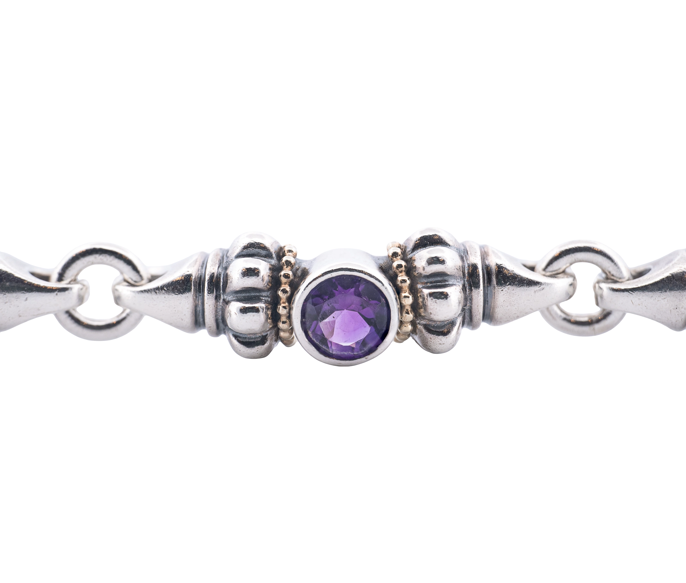 Lagos Caviar Amethyst Glacier Bracelet in Sterling Silver and 18K Yellow Gold - Image 5