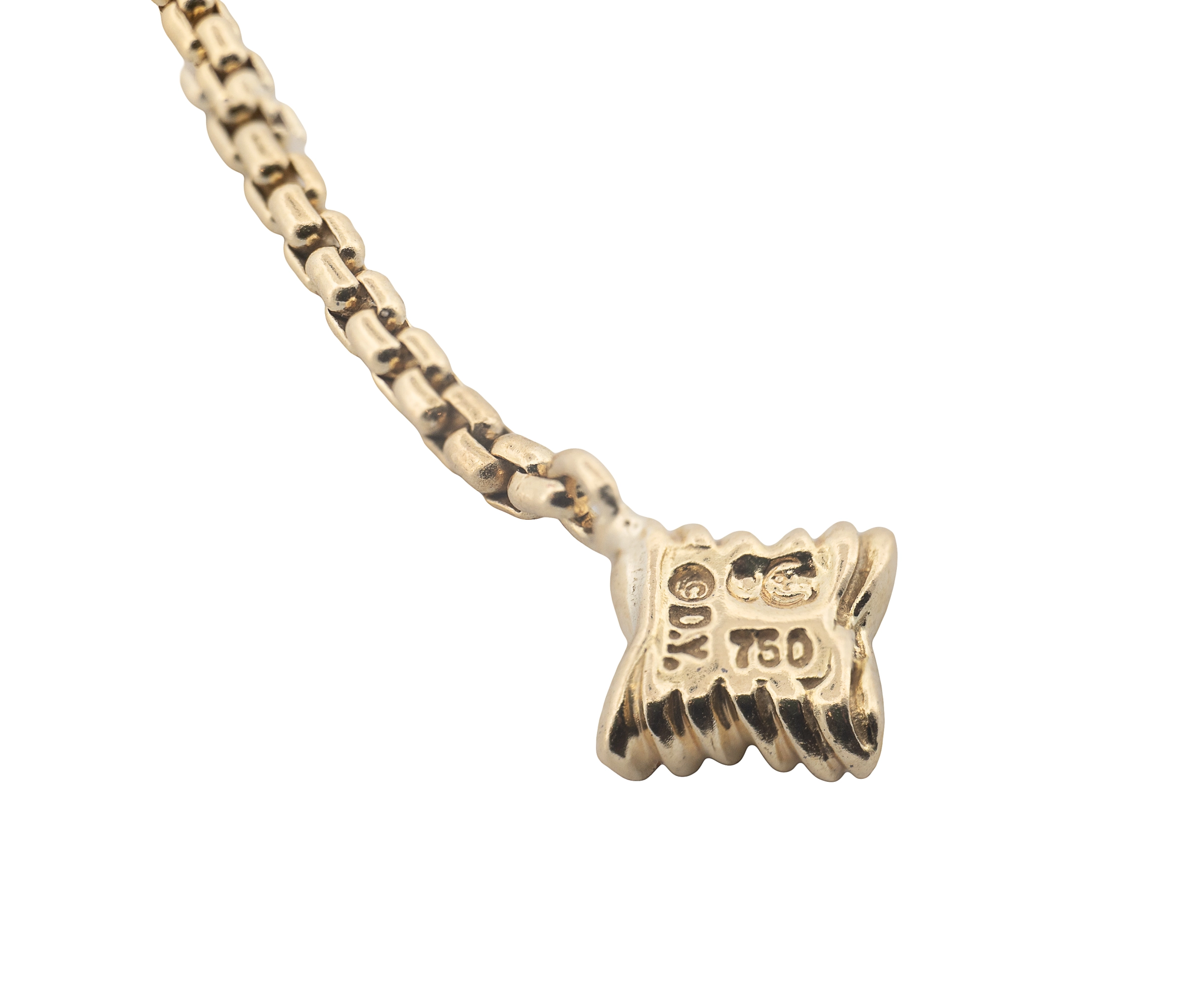 David Yurman 18K Yellow Gold Quatrefoil Diamond Lariat Necklace - Image 2