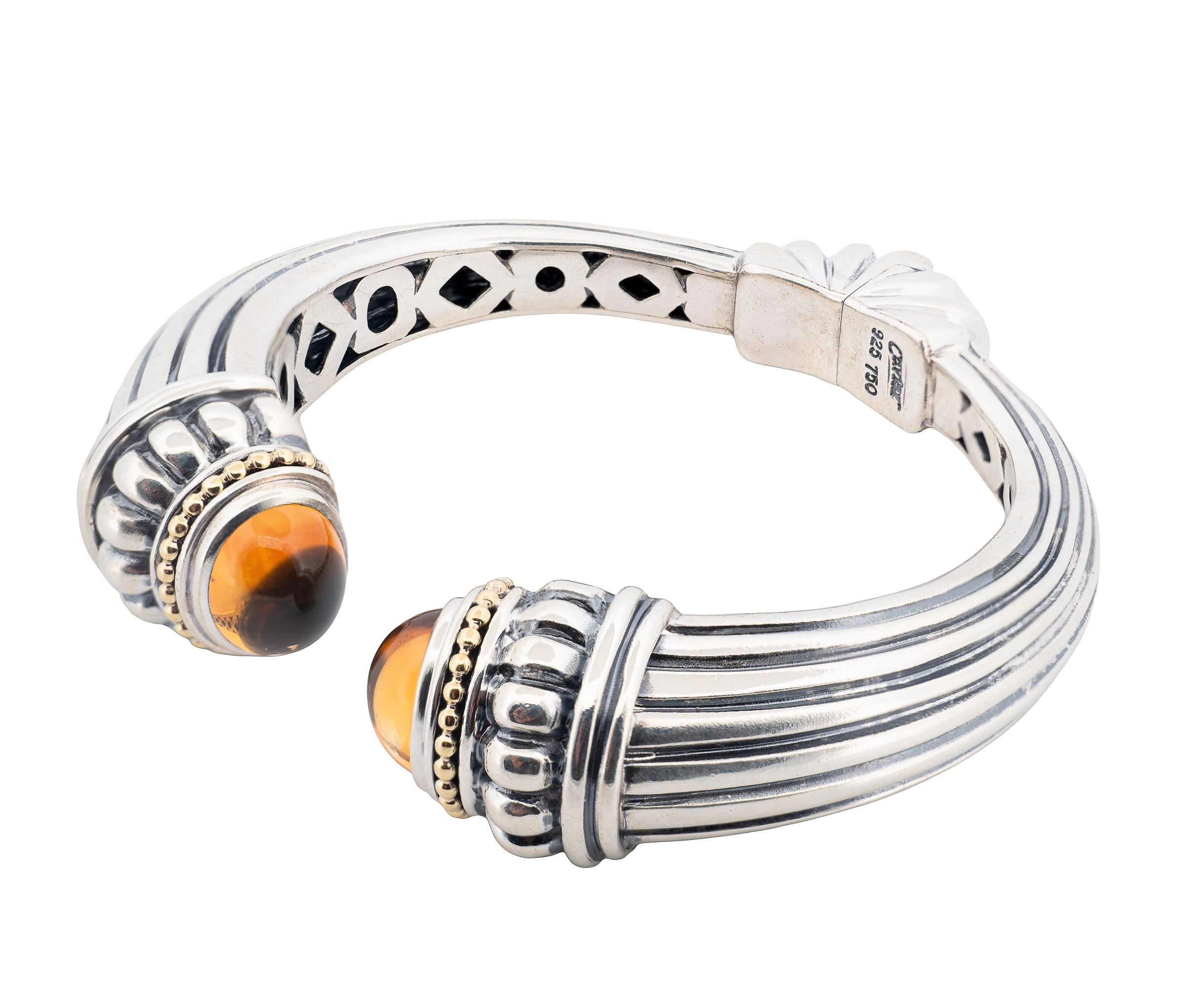 Lagos Caviar Sterling Silver & 18K Yellow Gold Rittenhouse Citrine Bracelet - Image 4