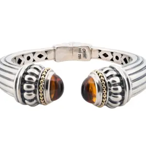 Lagos Caviar Sterling Silver & 18K Yellow Gold Rittenhouse Citrine Bracelet