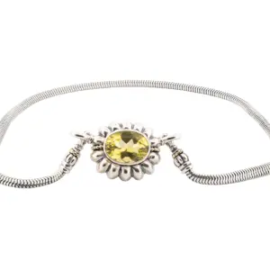 Lagos Caviar Sterling Silver and 18K Yellow Gold Peridot Necklace