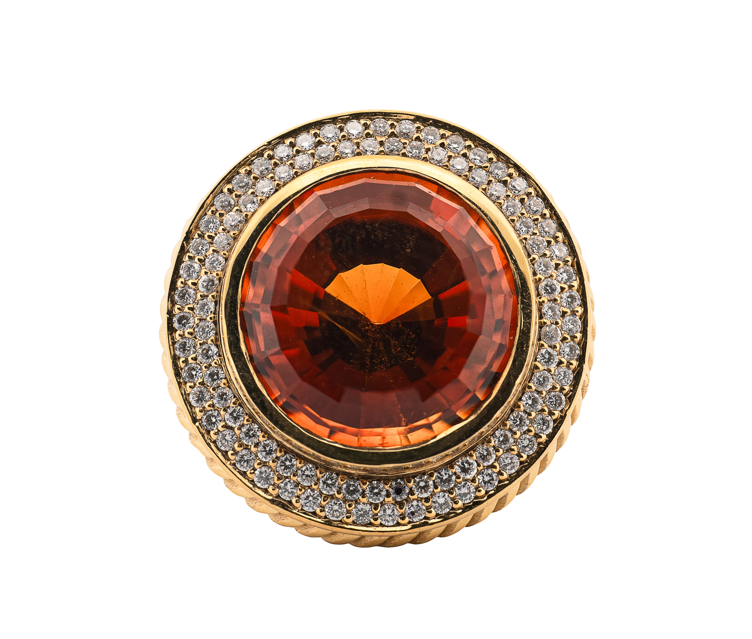 18KT Yellow Gold & Madeira Citrine Halo Ring - Image 2