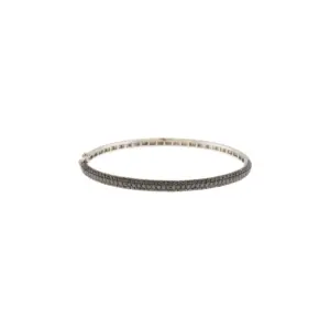EFFY 14K White Gold 3.12Ct Fancy Black Diamond Hinge Bangle Bracelet