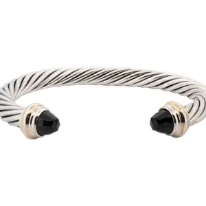 David Yurman 14K Gold, Sterling, & Black Onyx Cuff Bracelet