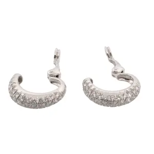 14K White Gold 2.15Ct Diamond Hoop Earrings