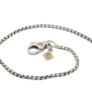 David Yurman Woman’s Box Chain Necklace in Sterling with 14K Gold Accent 1.7mm