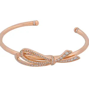Tiffany & Co. Diamond Bow Cuff in 18 Karat Rose Gold 0.82 Carat