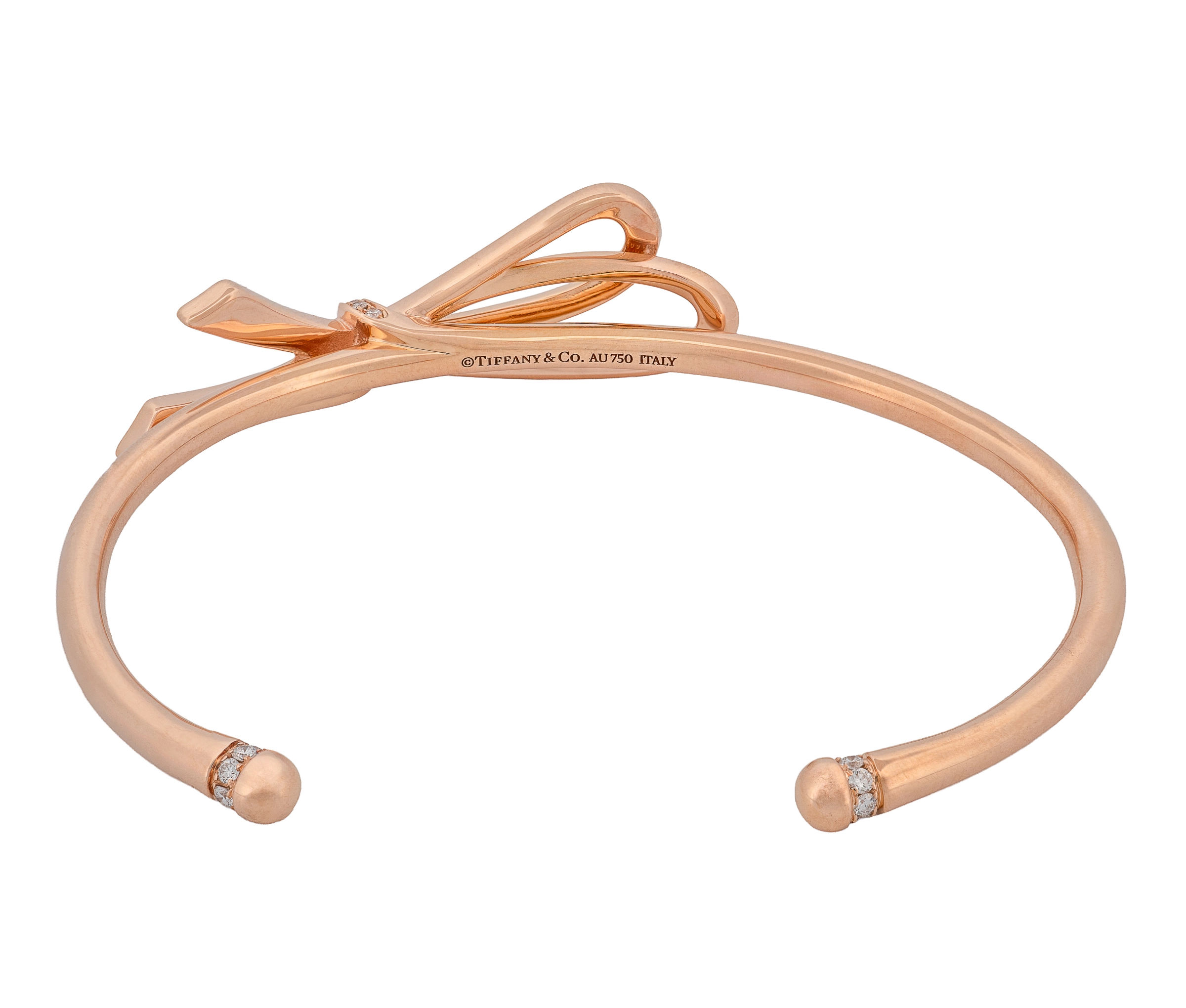 Tiffany & Co. Diamond Bow Cuff in 18 Karat Rose Gold 0.82 Carat - Image 3