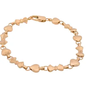 Tiffany & Co 18K Yellow Gold Heart and Bow Bracelet