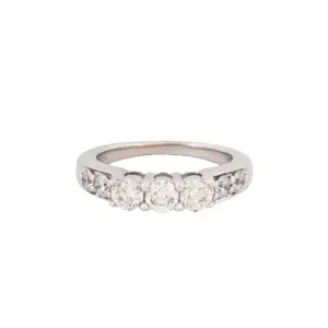 Three Stone 14K 1.18cttw. CTW Round Natural Diamonds