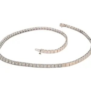 14K White Gold Diamond Half Eternity Necklace
