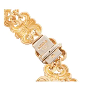 Lagos Caviar 22K & 18K Yellow Gold Fleur de Lis Link Bracelet