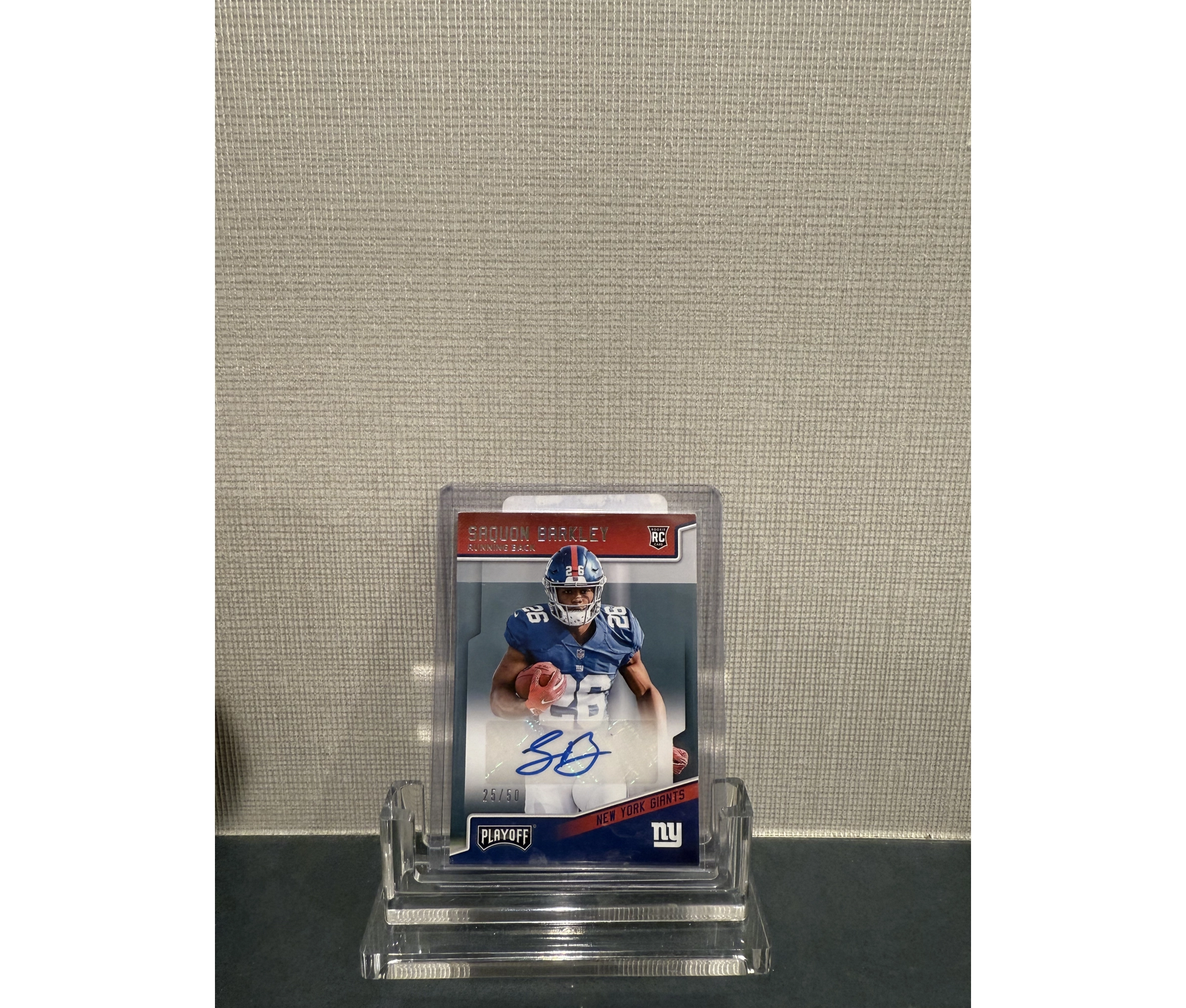 Rookie Playoff Saquon Barkley Signed Card