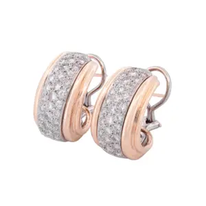 14K Yellow Gold Approx. 2.20Ct Diamond Huggie Hoop Earrings