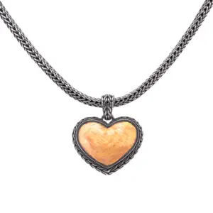 22K Yellow Gold Heart Shaped John Hardy Sterling Silver Necklace