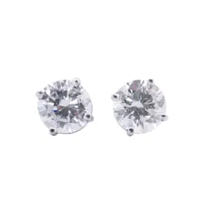 Platinum 2.01 CTW Round Brilliant L I2 N I1 GIA Diamond Studs