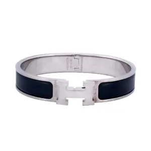 Hermès Black and Silver Clic H Bracelet