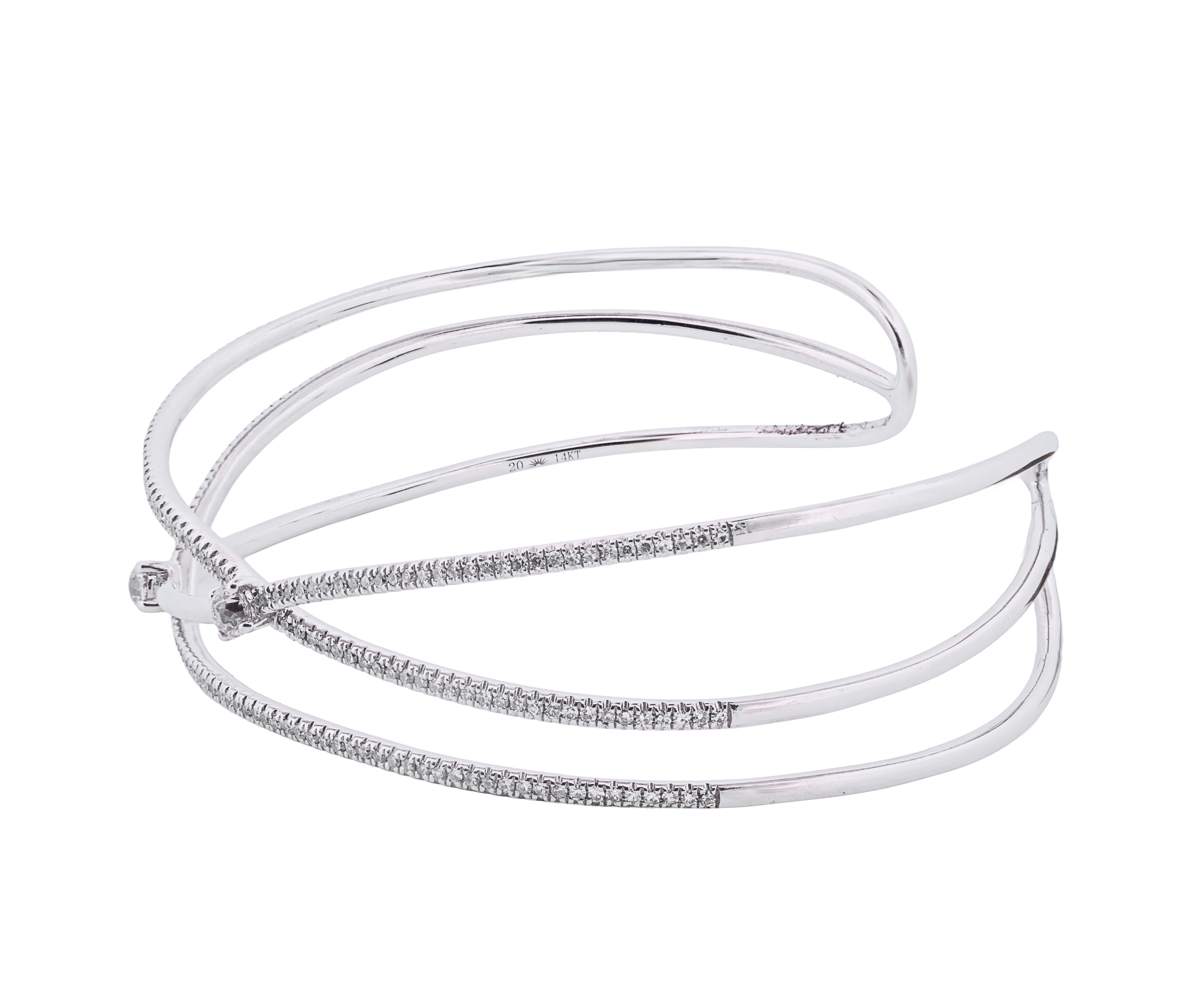 14K 1.04ct Diamond Bangle Bracelet - Image 3