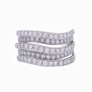14K 1.61ct Diamond Multi-Row Wave Style Band