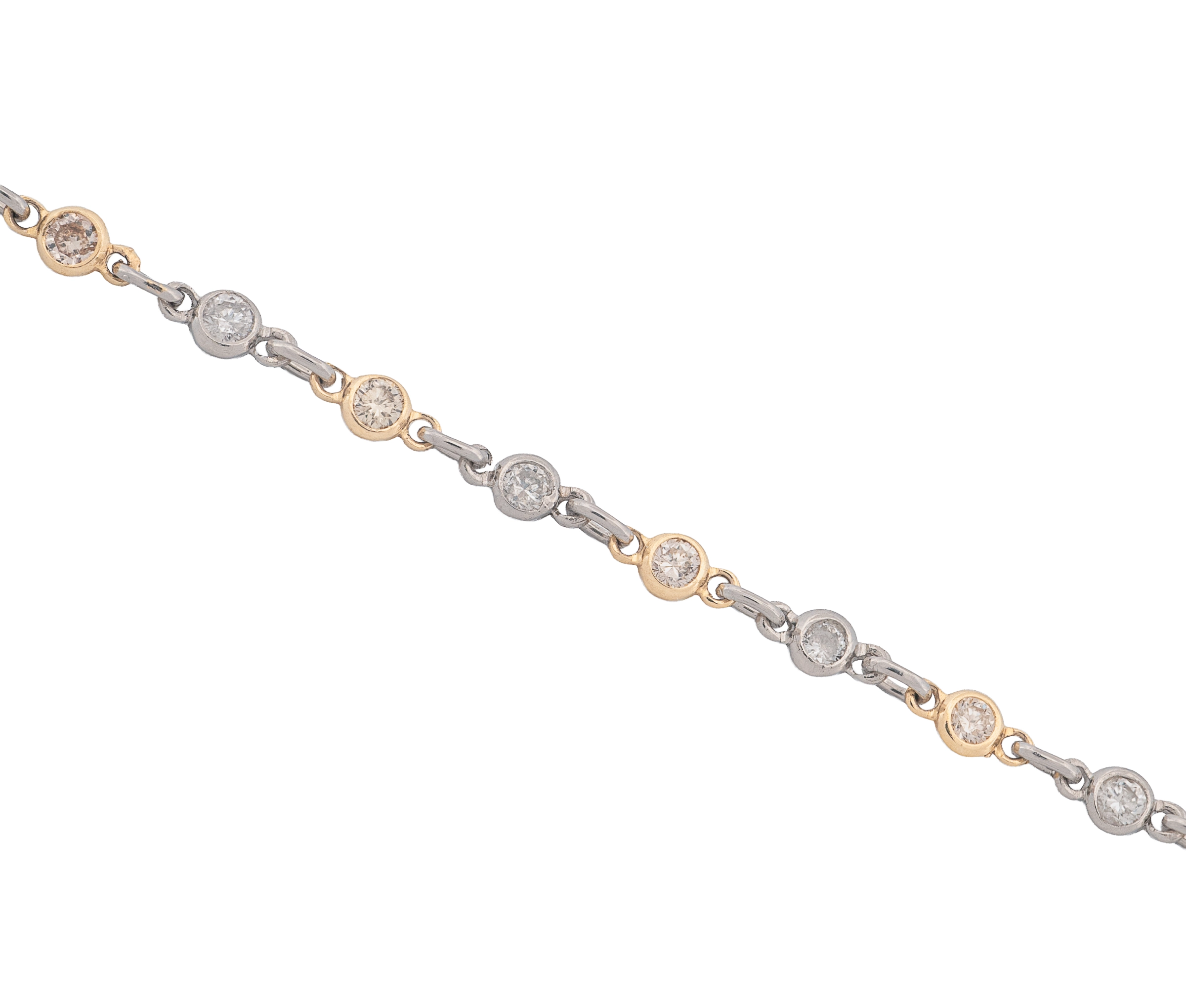 Platinum and Gold 1.60cttw Diamonds By The Yard Necklace - Image 4