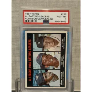 1967 Topps AL Batting Leaders Frank Robinson, Tony Oliva, Al Kaline