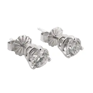 Round Brilliant 1.01 CTW H I1 I I1 GIA Diamond Studs 14K White Gold