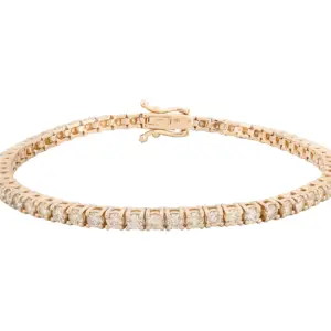 14K Yellow Gold 4ct Diamond Tennis Bracelet