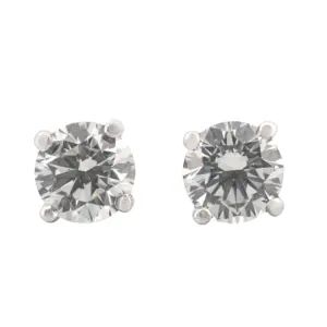 Round Brilliant 1.00 CTW I VS2 H SI1 GIA Diamond Studs 14K White Gold