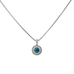 David Yurman Cerise Albion Topaz and Diamond Necklace in Sterling Silver
