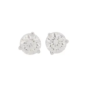 Round Brilliant 2.01 CTW H SI2 G SI2 GIA Diamond Studs 14K White Gold