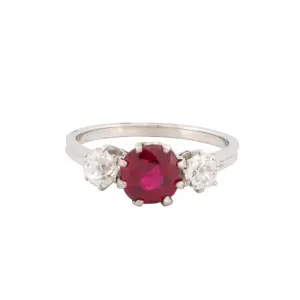 Gemstone Platinum 2.06cttw CTW Round Rubys