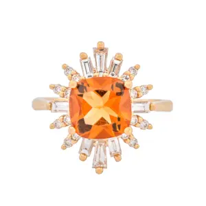 Gemstone 18K 2.67 CTW Cushion Citrines