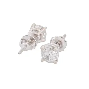 Round Brilliant 1.48 CTW F I2 G I2 GIA Diamond Studs