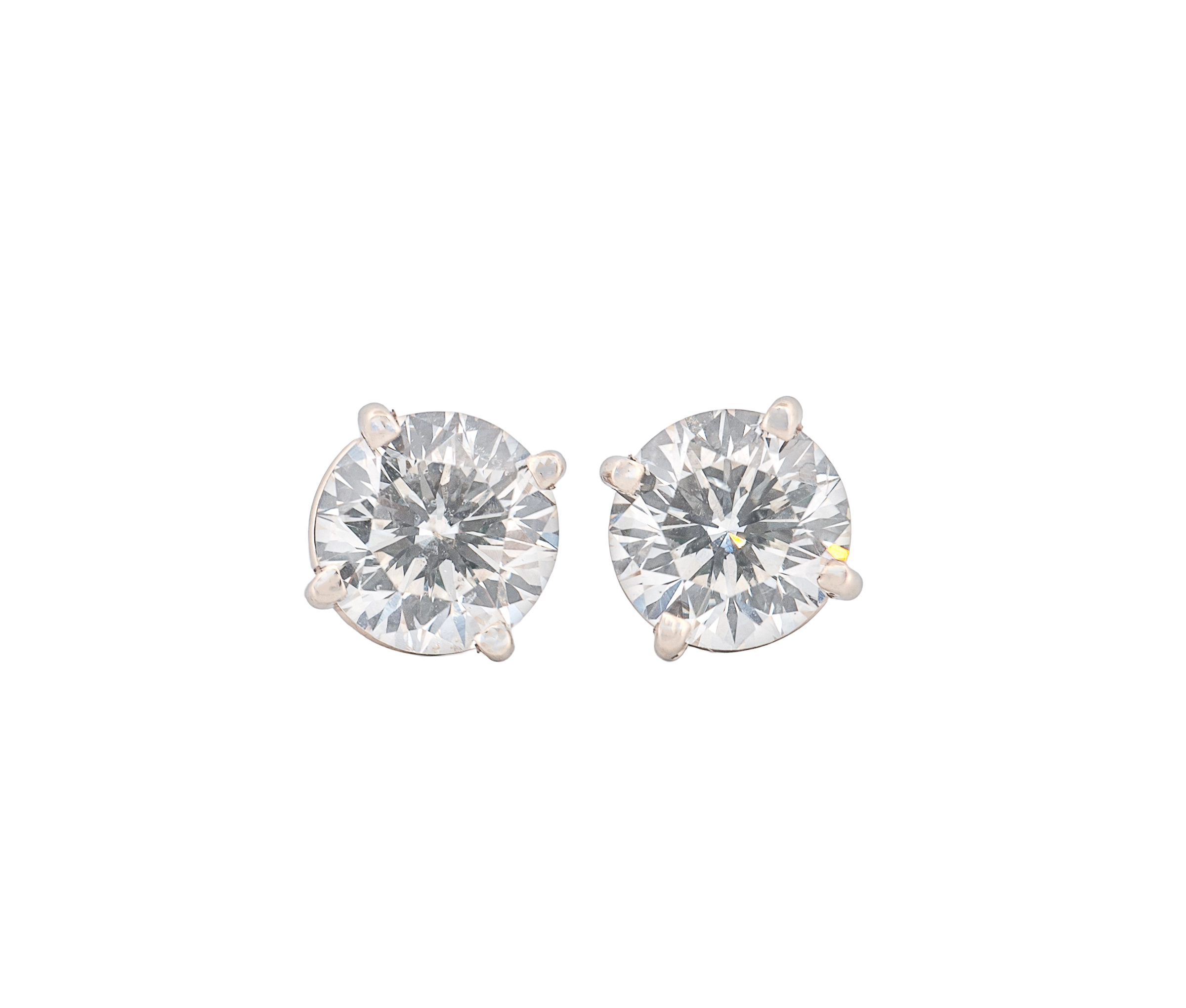 Round Modified Brilliant 1.41 CTW H SI1 I SI2 GIA Diamond Studs 14K White Gold - Image 3