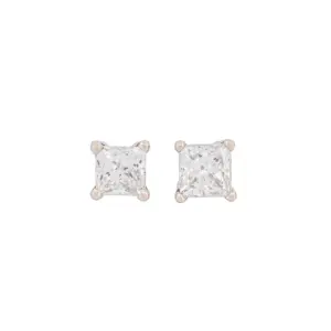 Square Modified Brilliant 1.41 CTW J I1 H I1 GIA Diamond Studs 14K White Gold