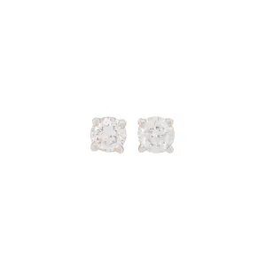 Round Brilliant 0.92 CTW G I2 G I1 GIA Diamond Studs 14K White Gold