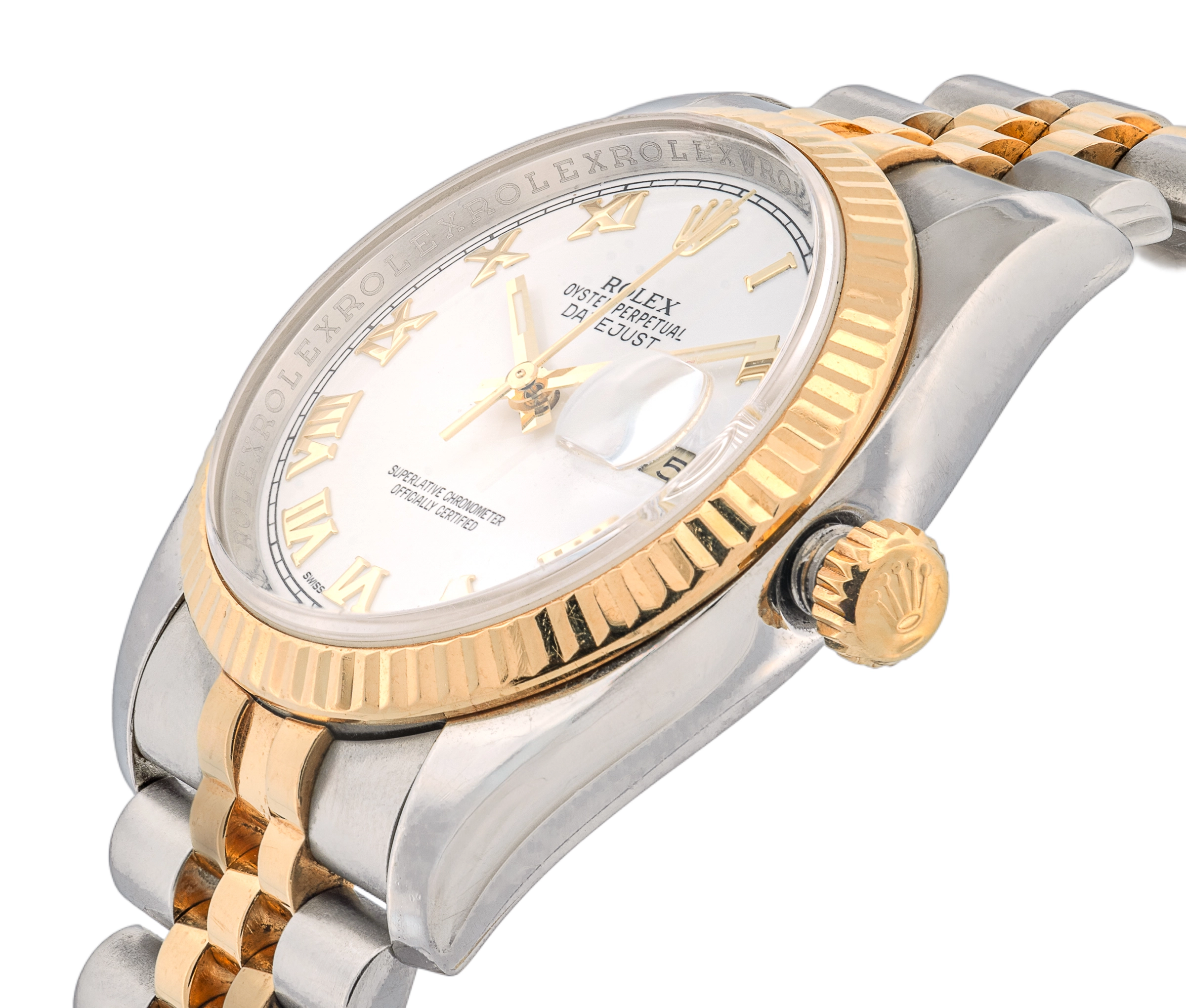 Rolex Two-Tone Datejust White Roman Dial 36mm - Image 2