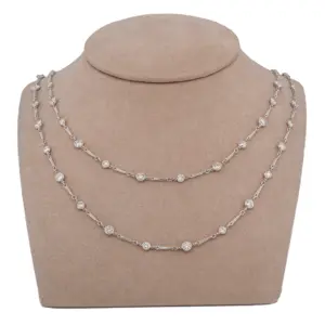 Platinum 11.79cttw. Diamonds By The Yard Necklace