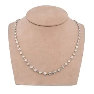Platinum Diamonds By The Yard Necklace (10.00 CTW Round Brilliant)